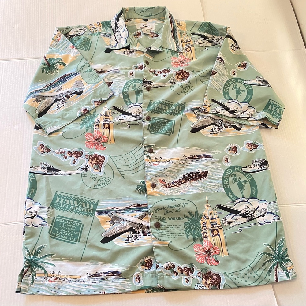 Hawaiian Shirt With Retro Hawaiian Graphics, Made By Kad Clothing Company